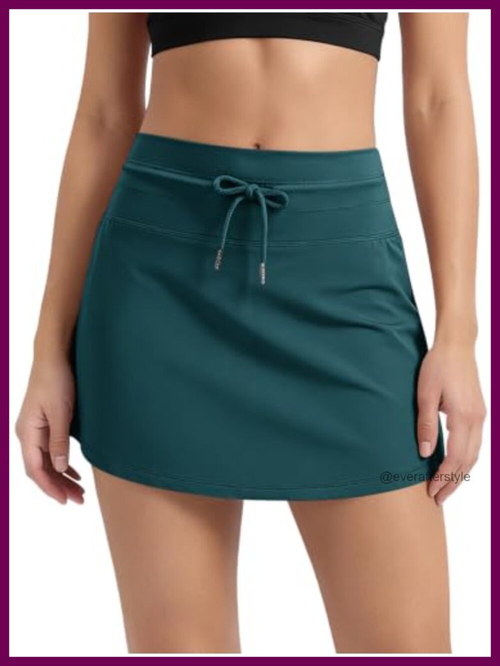 Women's Skort with Built-in Shorts Athletic Tennis Golf Skirt Drawstring High